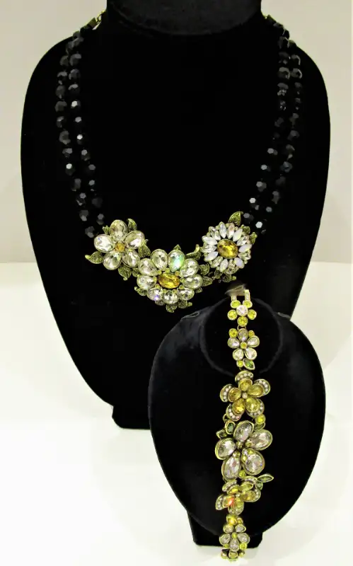 NEW, HEIDI DAUS "FORGET ME NOT" NECKLACE &"FLOWER SHOW" BRACELET