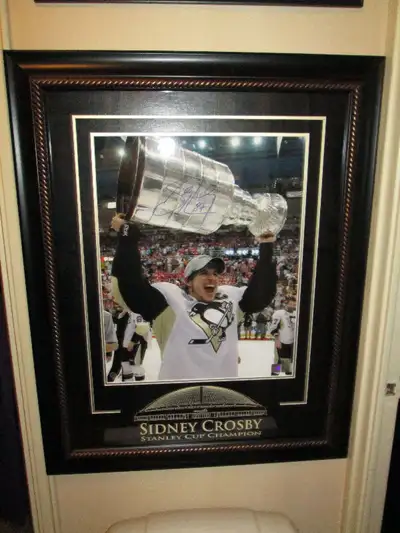 Sidney Crosby Signed 16x20 Photo Framed & Etched Mat  Frameworth, View more