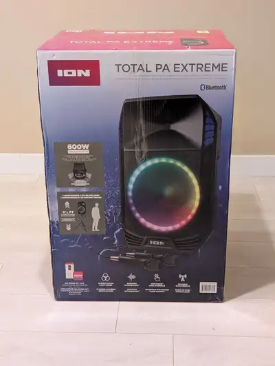 Great condition PA System, with 600 watts of power; a 15" woofer speaker; and a 1" tweeter speaker....