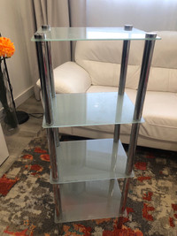 Table ajustable en verre à étages 