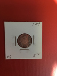 1919 Canadian 10 Cents Coin VG