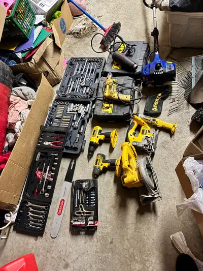 This extensive collection of pre-owned DeWalt power tools and accessories is ready for your next pro...