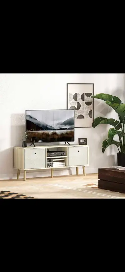 Modern TV Stand Cabinet with Foldable Drawers, View more