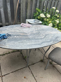Gorgeous granite table with steel legs