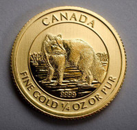 Pièce or/bullion gold MRC Fox arctic 2014 1/4 oz sealed RCM