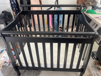 Baby Mini Crib w/ Mattress & Mattress Pad