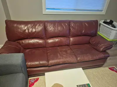 Leather sofa in meant condition!, View more