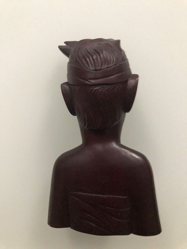 Hand Carved Solid Hardwood “Bali” Male Bust Sculpture in Arts & Collectibles in Bedford - Image 2