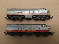Tri-ang model train diesel locomotive and cars