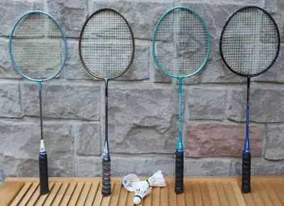 Complete Badminton racquet racquets raket Set – 4 Racquets + Net, View more