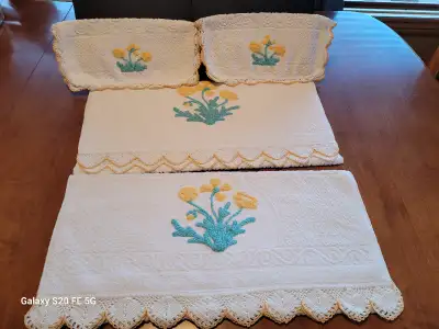Floral Crochet Towels and Facecloths (ALL FOR), View more