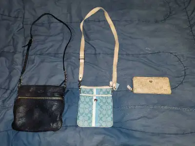 2 coach bags and 1 Kate Spade Bag, not sure of their value, if you're interested in just one or all...