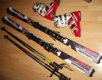 near new skis SALOMON  170 cm+ bottes 8-9 men/ 9-10 US fem+poles