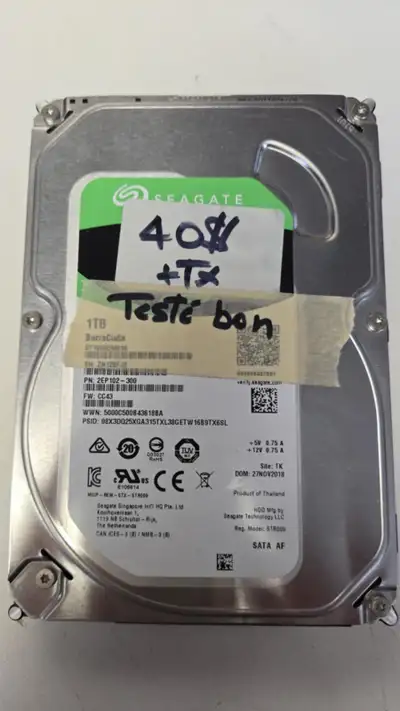 Disque dur HDD - 1 To - Seagate BarraCuda – Testé bon, View more