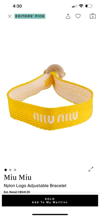 miu Miu bracelet , View more