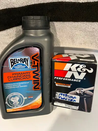 Harley twin cam kn filter black #kn171b . big twin primary oil by bel ray. $25.00