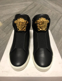 Versace Black Palazzo Medusa Men’s Hi-Top Sneakers Size 40