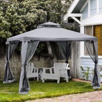 9.6' x 9.6' Patio Gazebo Outdoor Pavilion 2 Tire Roof Canopy She