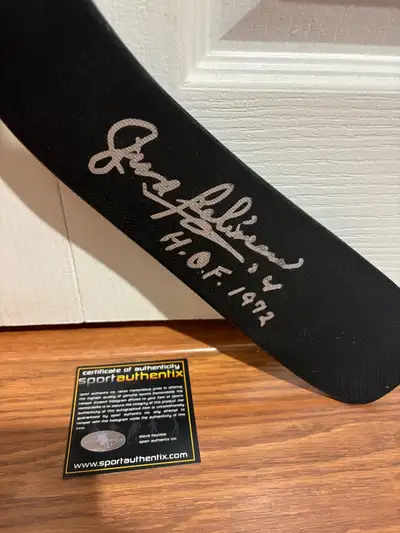 Jean Béliveau Montreal Canadiens signed hockey stick with HOF, View more