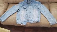 LADIES RIPPED STYLE JEAN JACKET SIZE US 4-6