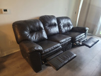 Leather Couch + TV Table
