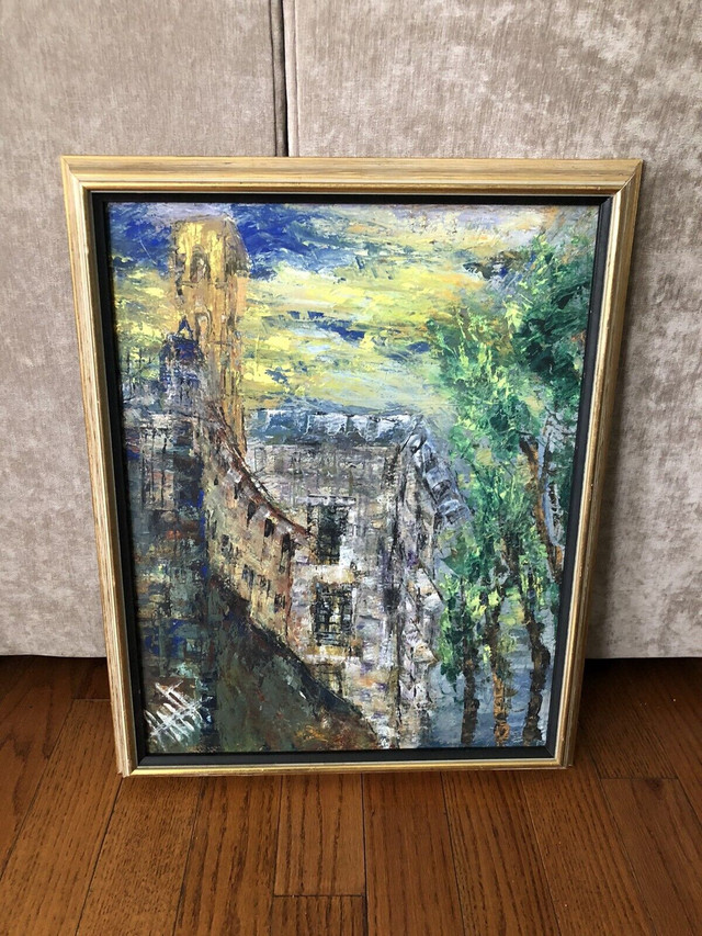 Abstract European Courtyard Oil Painting + Private Art Sale in Arts & Collectibles in Markham / York Region - Image 3