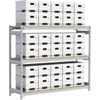 FILE STORAGE SHELVING. RECORD ARCHIVE & BANKERS BOX STORAGE RACK, View more
