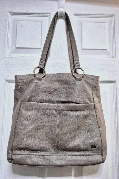 The Sak genuine leather boho tote in Portobello. , View more