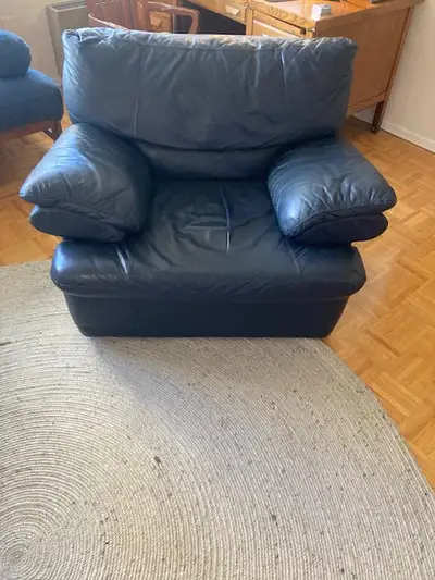 Blue Leather Chair (Real Leather) $75.00