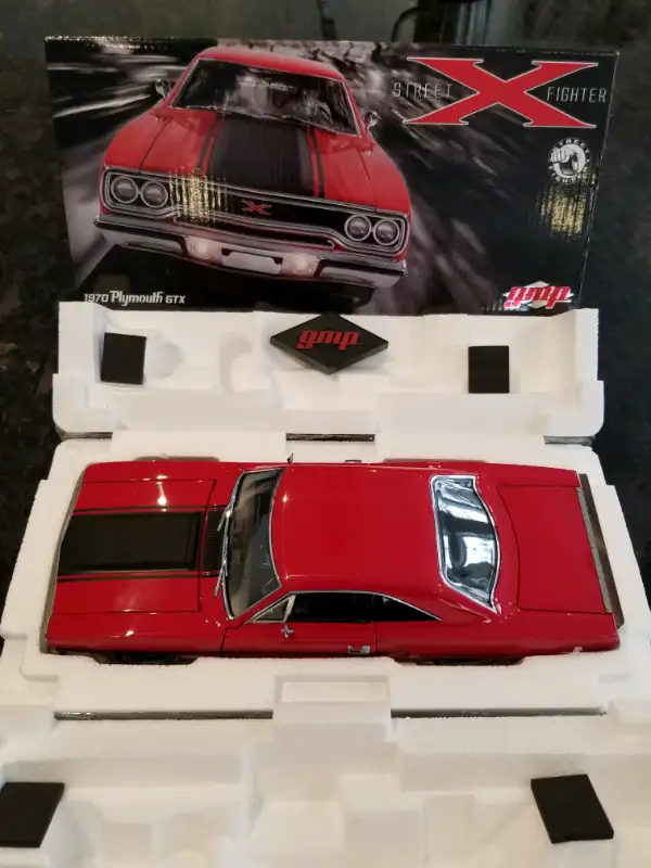 X-Fighter 1970 Plymouth GTX 赤 1:18 Diecast GMP 1970 Plymouth GTX Street Fighter X Red