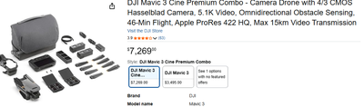 DJI Mavic 3 Cine Drone with Fly More Combo & DJI RC Pro Control, View more