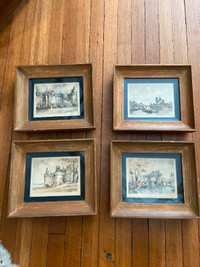Set of 6 small wood framed Landscape painting collection