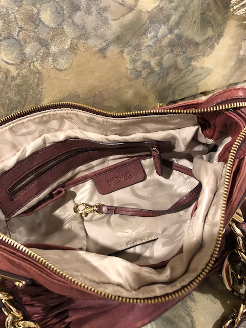 Rare Michael Kors Vintage Purple/Burgundy Lamb Leather Handbag | Women's -  Bags & Wallets | Windsor Region | Kijiji