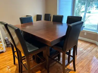 Bar Height Table with Ten Chairs, View more