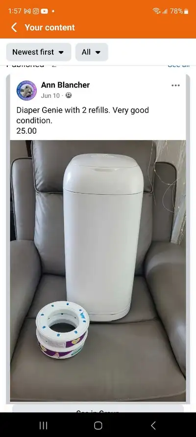 Genie diaper pail, View more