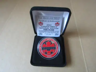 2022 Canada Men's National Soccer 1oz Pure Silver Coin, View more