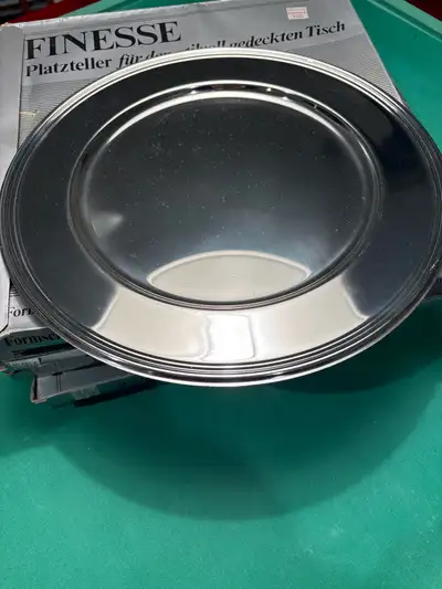 Silver service plates, View more