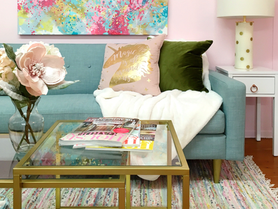 Turquoise Sofa, Mid-Century Modern Style, View more