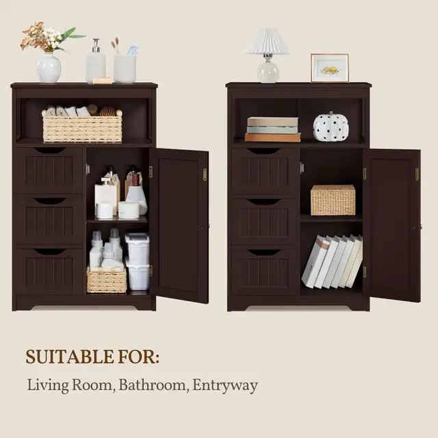 Wood Bathroom Floor Organizer with Cupboard, Multiple Purpose in Bookcases & Shelving Units in Markham / York Region - Image 10