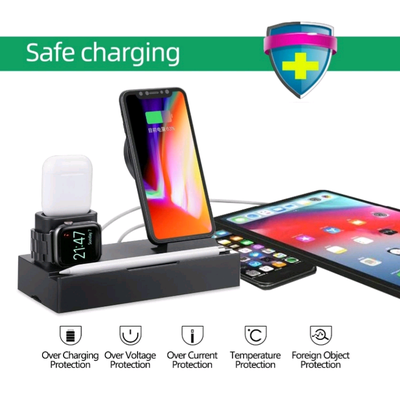 Apple IPhone watch airpods all in one wireless charger station , View more