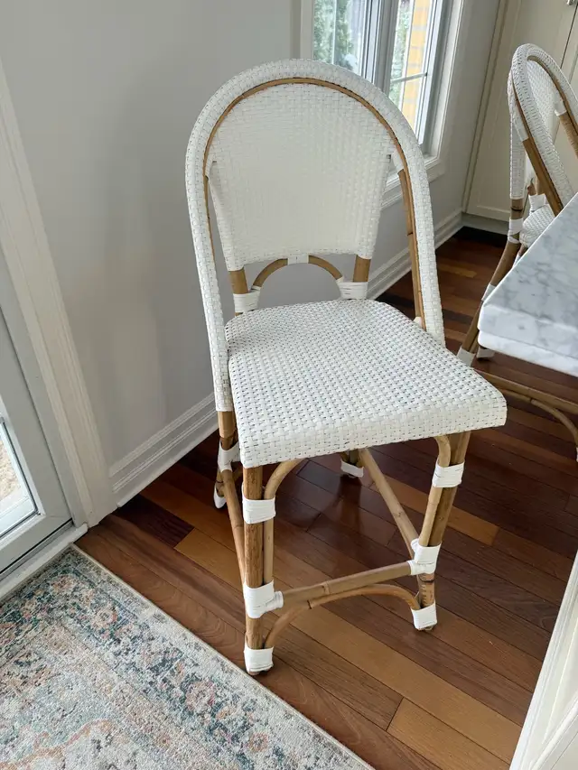 SET OF 2 RESTORATION HARDWARE ST. GERMAIN COUNTER STOOLS in Chairs & Recliners in Stratford - Image 3