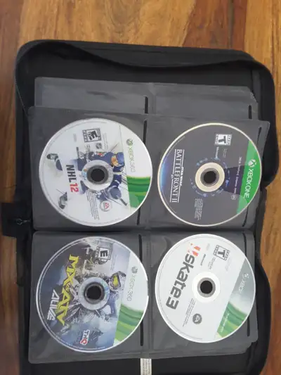 38 games for PS2, X Box One, X Box 360 and Wii. (NHL 2K9 only wii game) All without case. In carier....