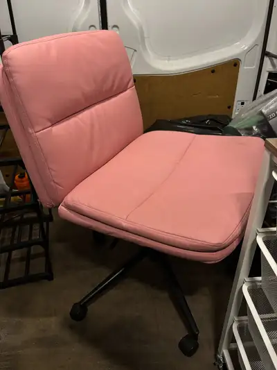 Pink Faux Leather Office Desk Chair with Wheels, View more