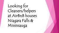 Looking for Cleaners AirBnB houses Mississauga & Niagara Falls
