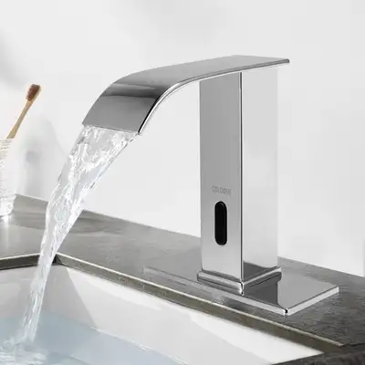 Brand new automatic sensor touchless bathroom faucet for sale. Modern brushed nickel bath waterfall...