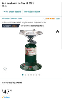 Coleman camp stove single burner and camp stove compact pot set