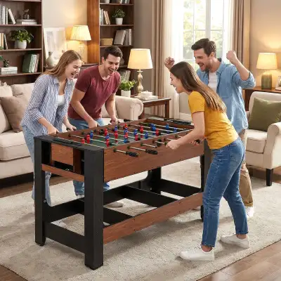 2-in-1 Full Size Foosball and Pool Combo Table with Legs-BN, Black & Brown BRAND NEW IN BOX -Deliver...