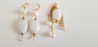 Jewelry set (pendant and earrings), with white jade