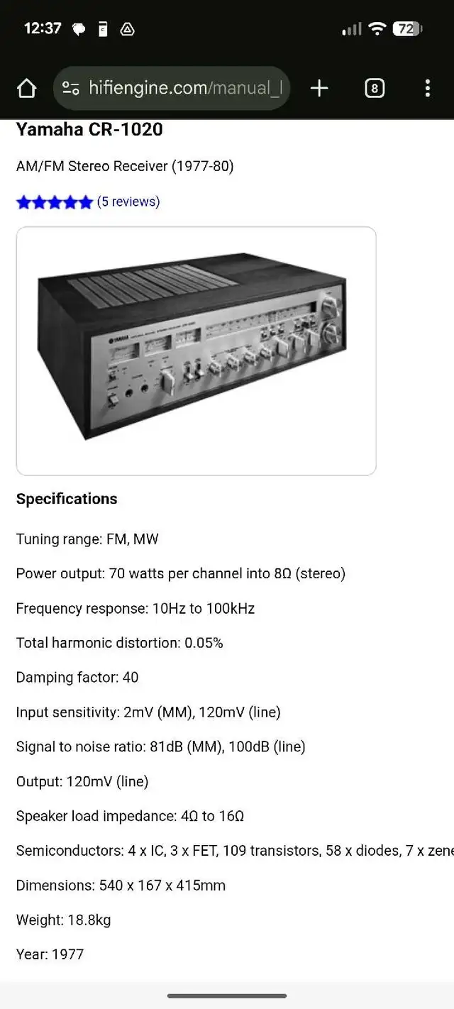 Yamaha CR-1020 AM/FM stereo receiver in Stereo Systems & Home Theatre in Ottawa - Image 11