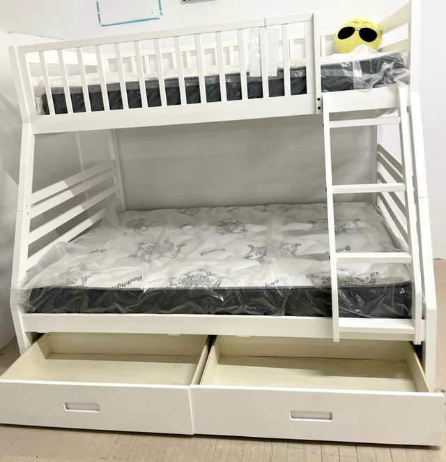  Bunk Bed with Drawers + Mattress – Perfect for Kids’ Rooms! dans Lits et matelas  à Sherbrooke - Image 4